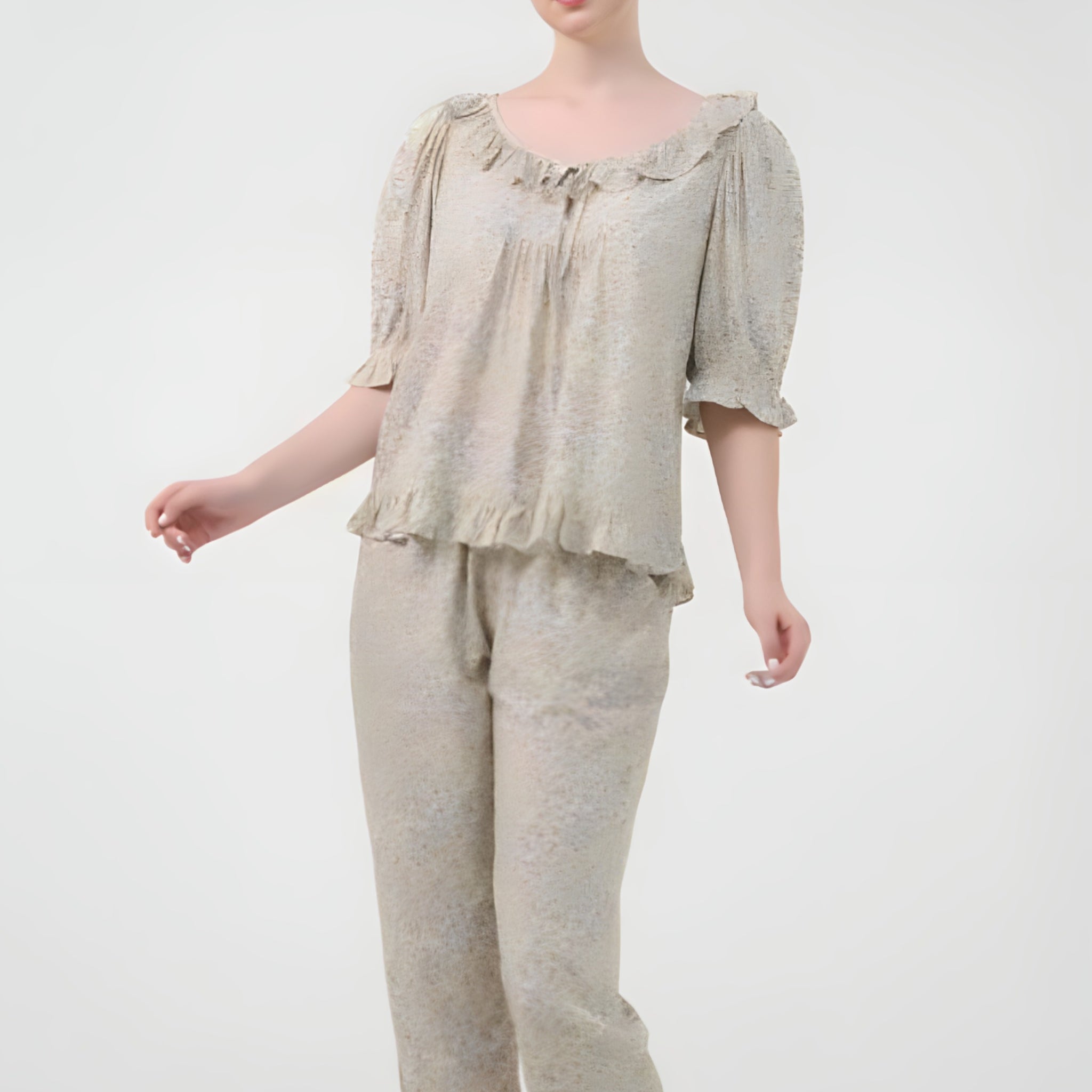 Tole Long Set with Puff Sleeves – Elegant, Feminine & Comfy