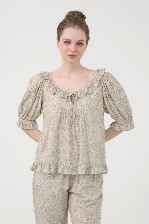 Tole Long Set with Puff Sleeves – Elegant, Feminine & Comfy