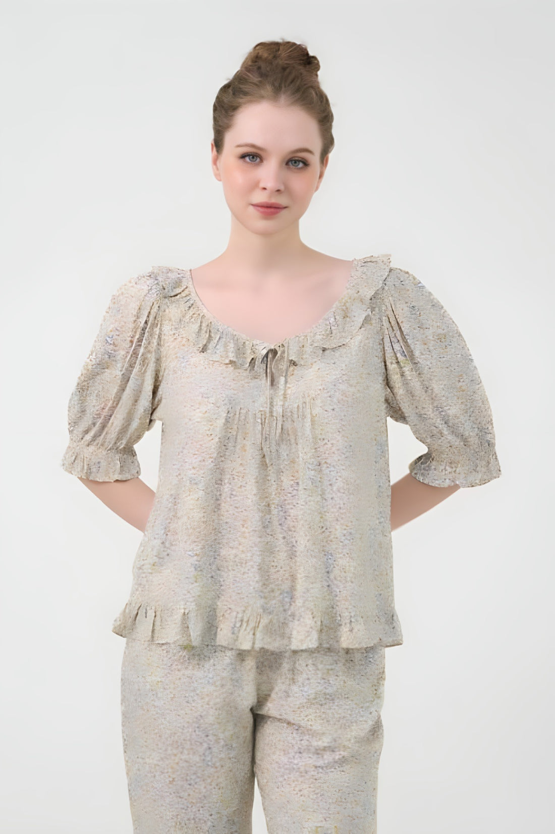 Tole Long Set with Puff Sleeves – Elegant, Feminine & Comfy