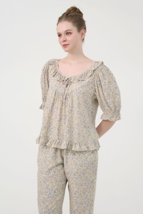 Tole Long Set with Puff Sleeves – Elegant, Feminine & Comfy