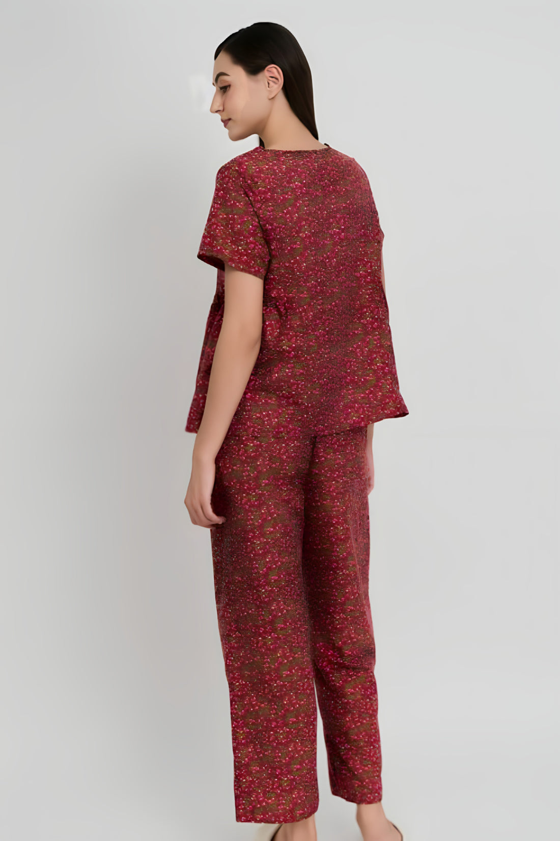 Red Kate Long Set with Ditsy Floral – Light, Soft & Comfortable