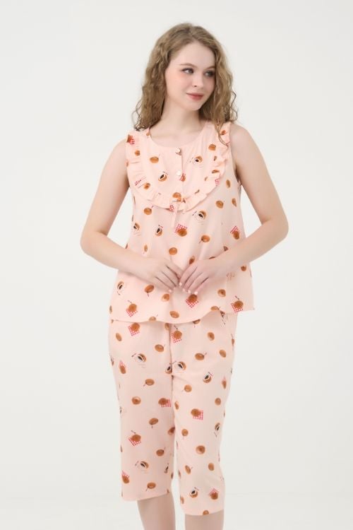 Premium Kate Sleeveless Midi Set – Ruffled Detail for Effortless Comfort