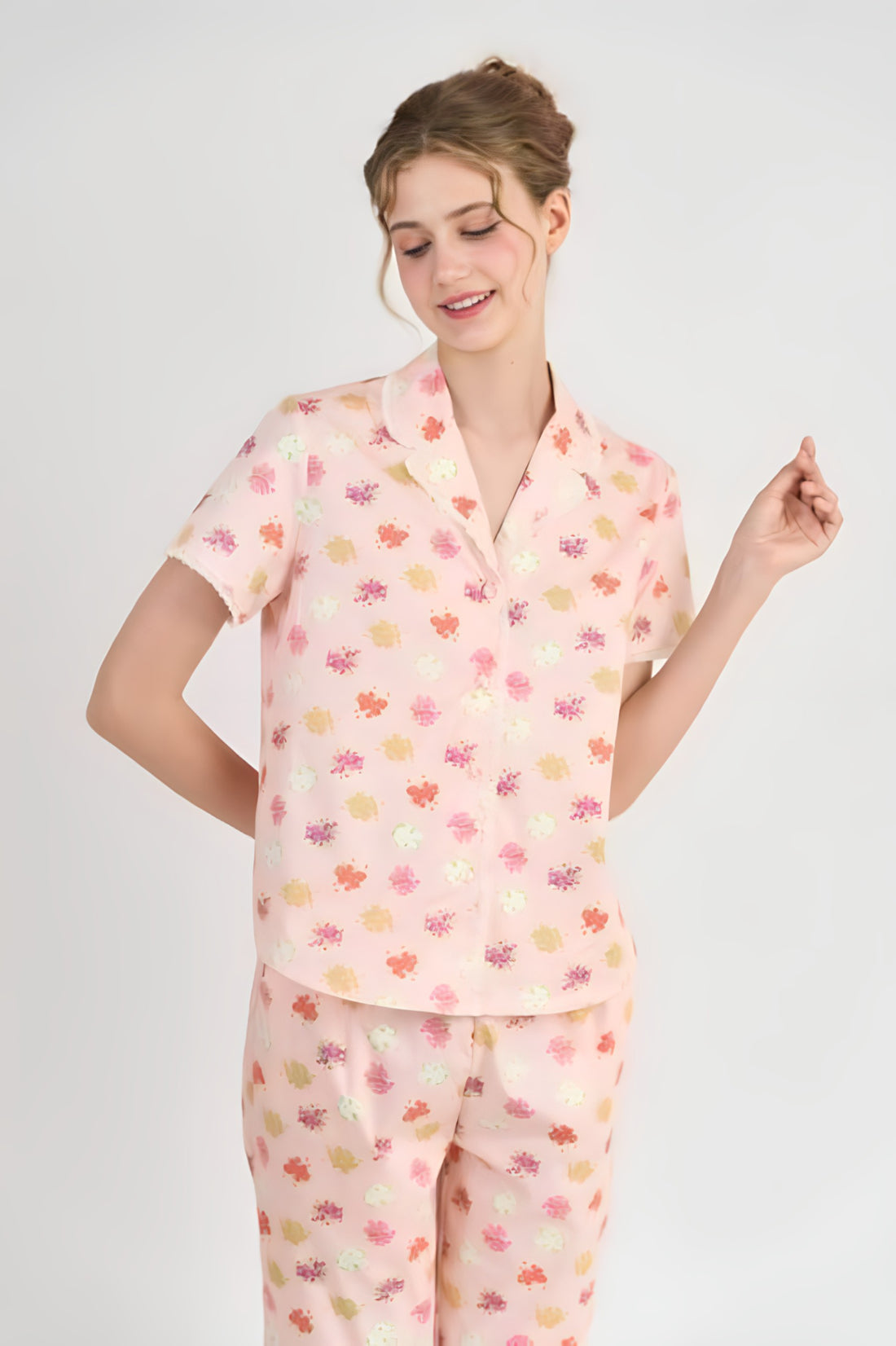 Kate Midi Pajama Set with Contrast Lace – Cool, Comfy & Chic