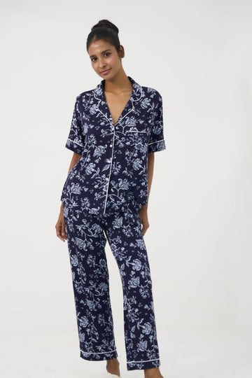 Stretchy Knit Long Pajama Set – Soft, Comfy & Easy to Wear