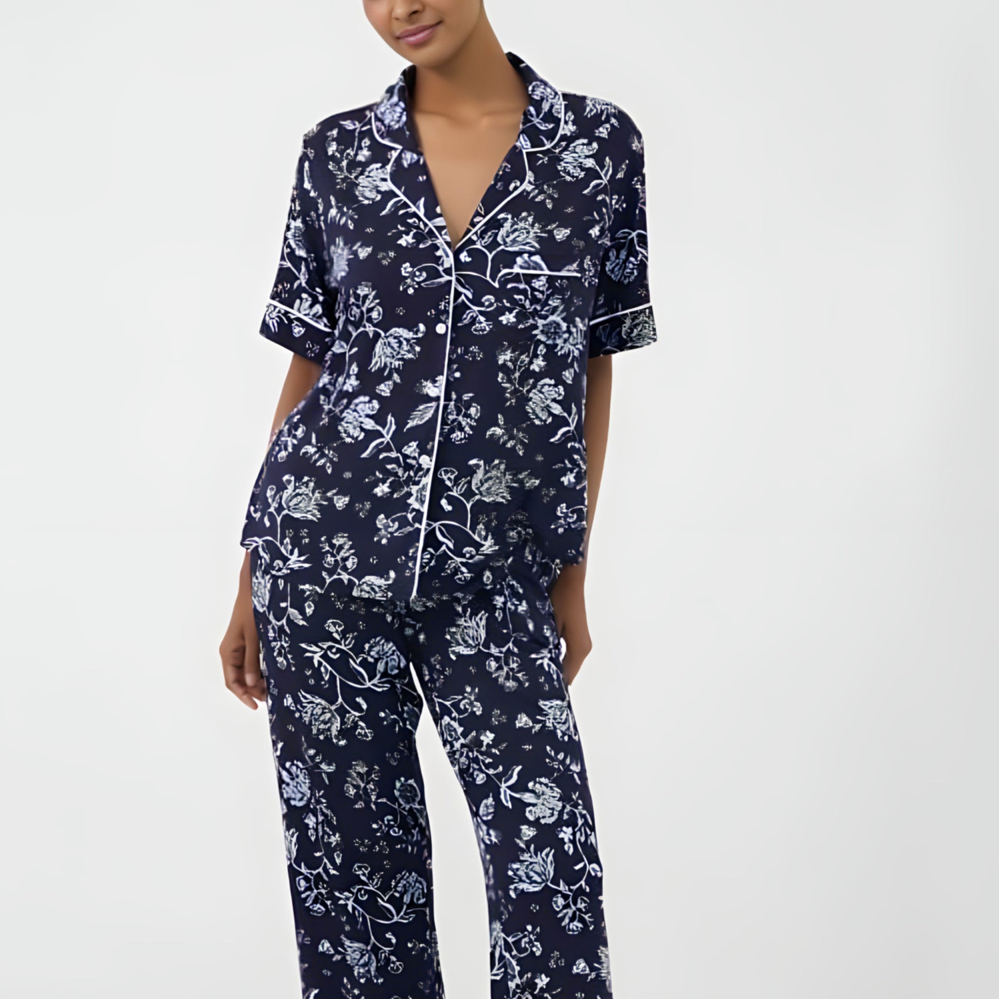 Stretchy Knit Long Pajama Set – Soft, Comfy & Easy to Wear