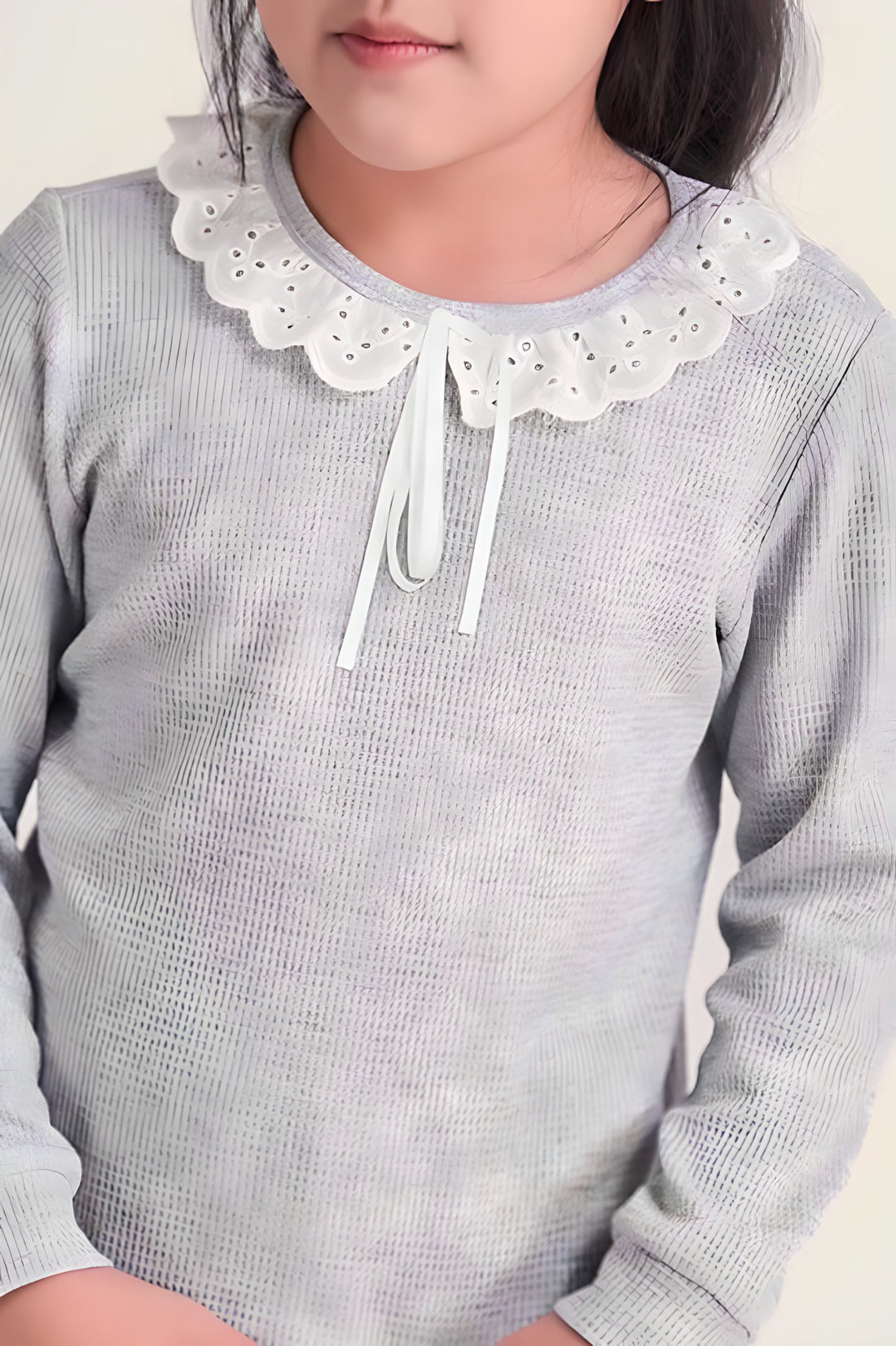 Girls’ Long Sleeve Set with Lace Trim