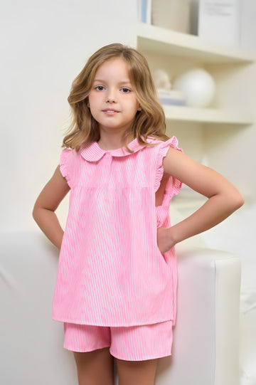Girls’ Kate Cotton Short Set – Sweet & Stylish with Floral Charm