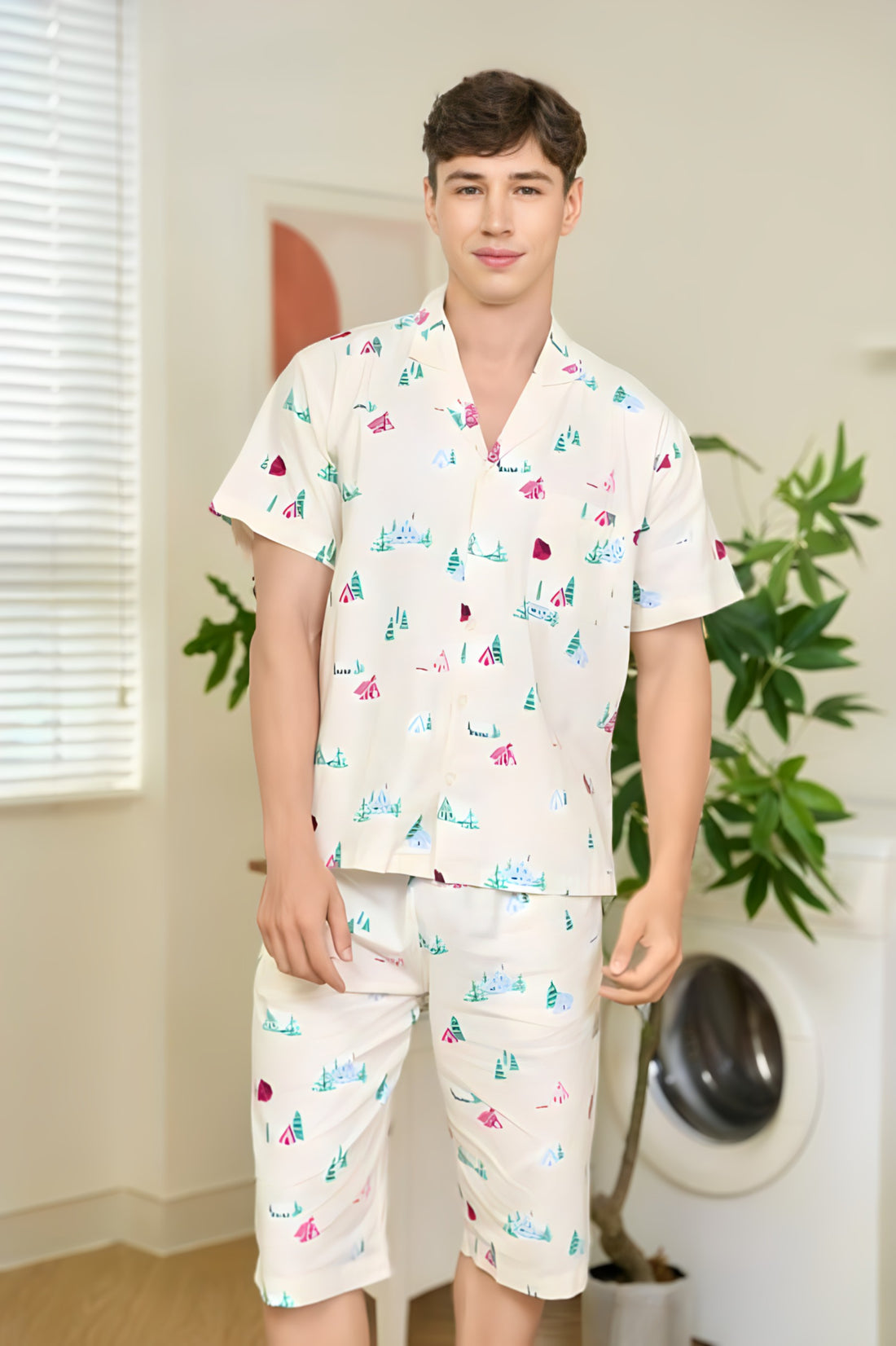 Men’s Short Kate Pajama Set with Classic Christmas Prints – Festive and Comfortable